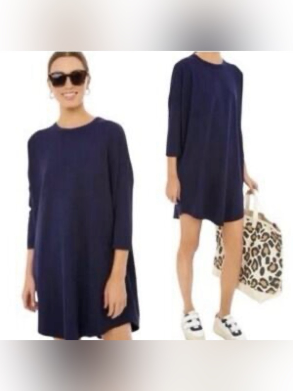 Tuckernuck The Pomander Place Sue Navy Sweatshirt Dolman Dress XS/S Like New